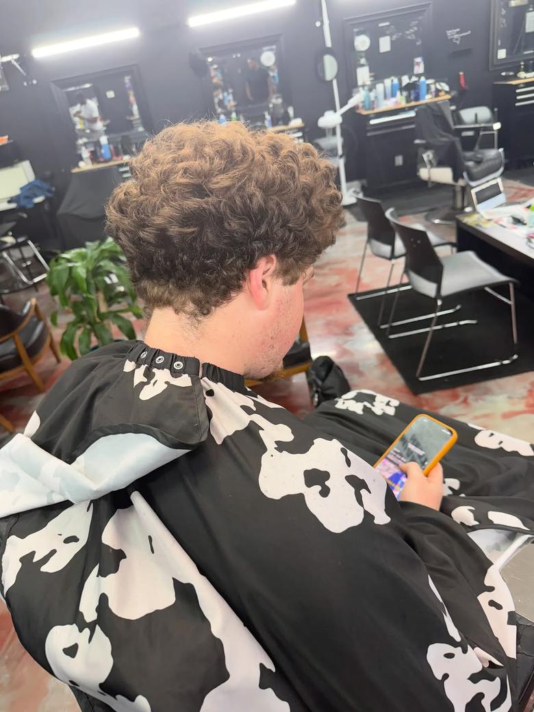 Same client before, with grown out curly hair